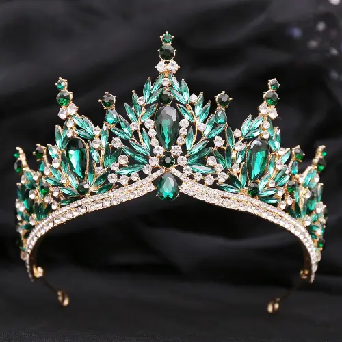 Luxury Crystal Leaves Forest Wedding Crown Bride Tiaras Rhinestone Hair Jewelry