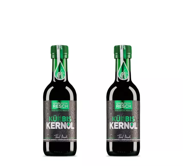 (47,90€/L) Resch Steirisches Kürbiskernöl, 2x250 ml Glasflasche, Steiermark, AU