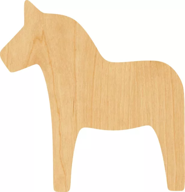 Suministro artesanal en forma de madera cortada con láser Dala Horse - recorte de artesanía en madera