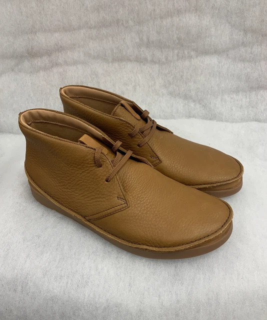 MENS CLARKS BOOTIE Oakland Rise Dark Tan Leather Size 8G Was 89