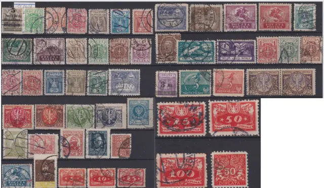 1918 1923-24 Poland Post 54  Stamps Collection Poczta Polska USED dettails on PH