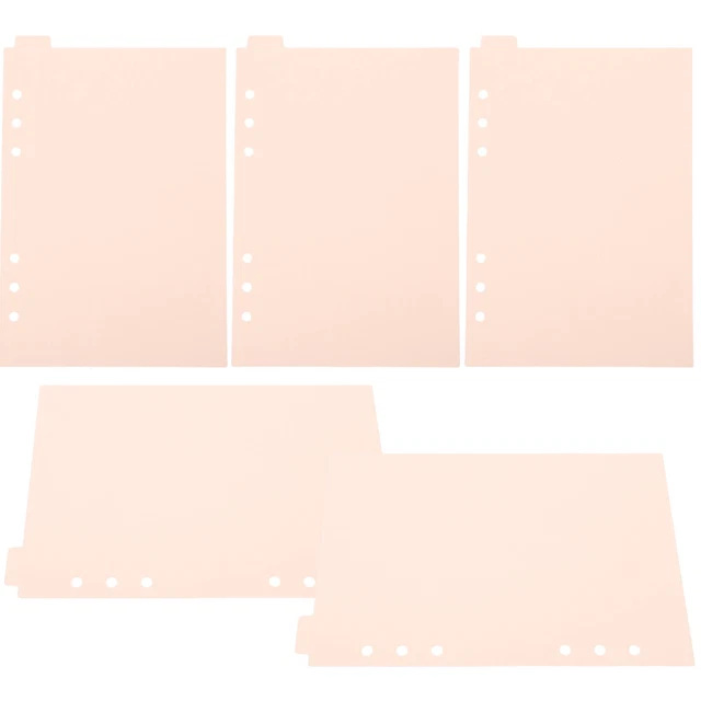 5 piezas de archivo divisor de índice papel de separación divisor de tarjetas libro de hojas sueltas