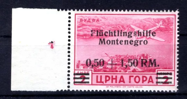 Montenegro 25I ABART ** MNH POSTFRISCH 200EUR (L5838
