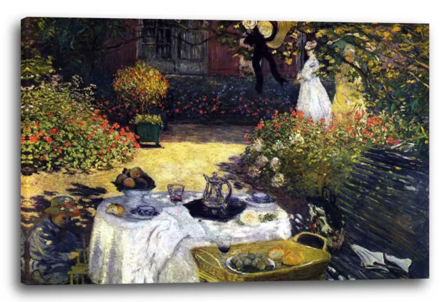 Lein-Wand-Bild Kunstdruck: Claude Monet Die Mittagsmahlzeit 1873