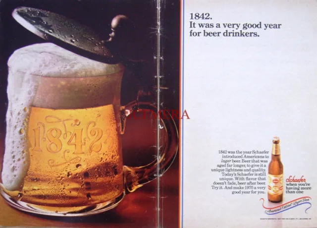 SCHAEFER Beer 1970 Advert Print #2 - Original Ad Ideal to Frame
