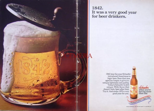 SCHAEFER Beer 1970 Advert Print #2 - Original Ad Ideal to Frame