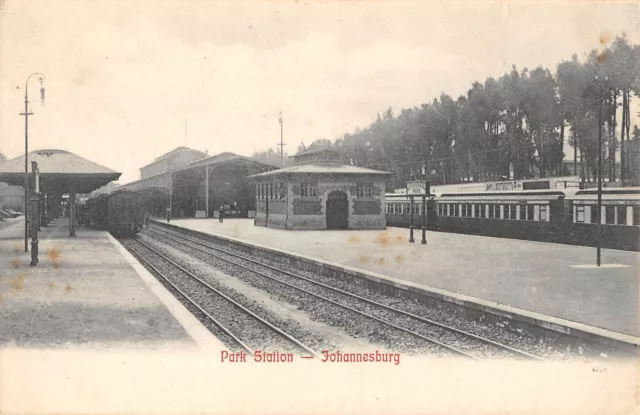 Cpa Afrique Du Sud Park Station Johannesburg / Train