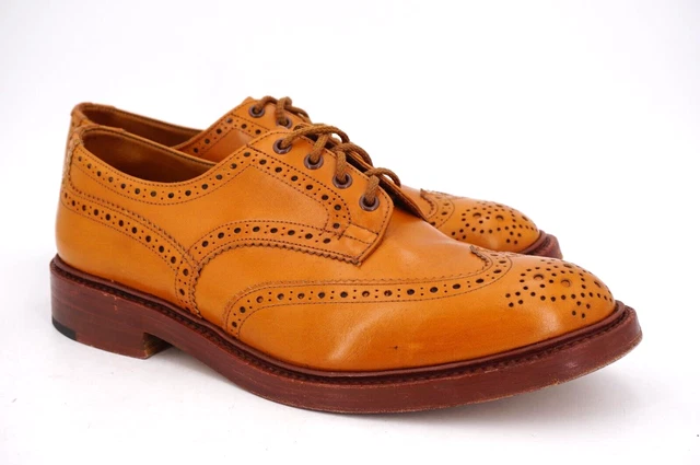 WORN 5X | TRICKERS UK 12 US 13 BOURTON WING TIP ACORN ANTIQUE 