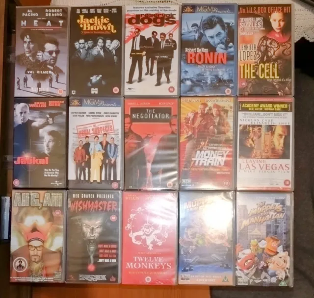 16 x Vintage VHS videos tape cassettes bundle Retro job lot 80's 90's etc Joblot