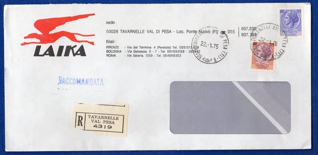 ITALIA - BUSTA RACC. AFF. con 55+125 L. SIR. da TARTAVALLE VAL PESA il 22-1-1975