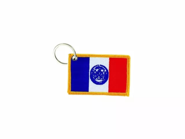 Keychain keyring embroidered embroidery patch double sided flag new york usa