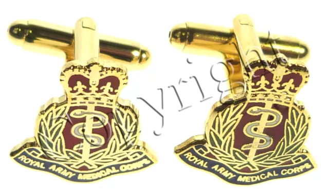 Ramc Royal Army Medical Corps Deluxe Classic Gold Plated Veterans Cufflinks