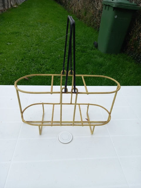 Porte-bouteilles En Fer Forgé Et Osier, Poignée, Motifs Feuilles, Capacité 7 Bouteilles