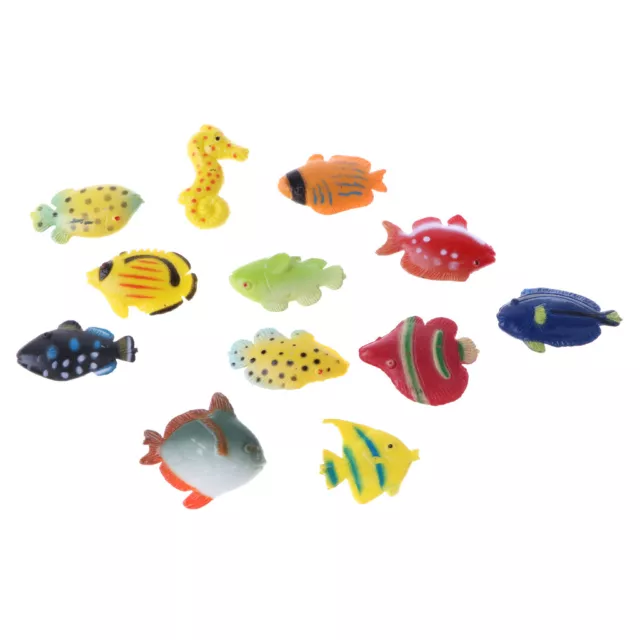 12 Stück kleine Plastik Meerestiere Fischmodellfiguren Kinder Vorschulspielzeug