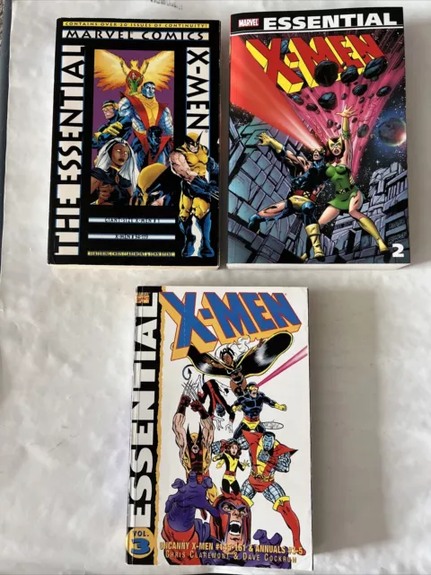 Marvel Comics The Essential X-Men Vol. 1 2 & 3 Graphic Novel Comic Book Lot of 3