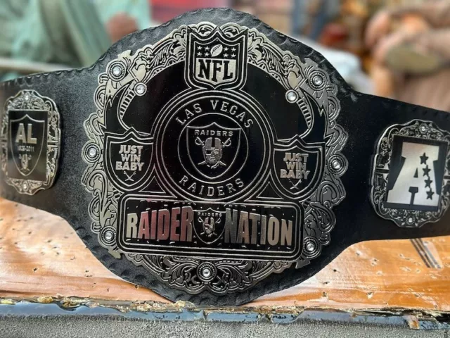 Las Vegas Raiders Super Bowl Football NFL Championship Belt 2mm Brass