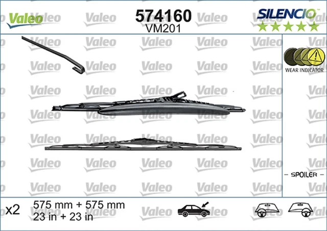 Wischblatt Scheibenwischer SILENCIO CONVENTIONAL SET VALEO 574160 für SAAB YS3E