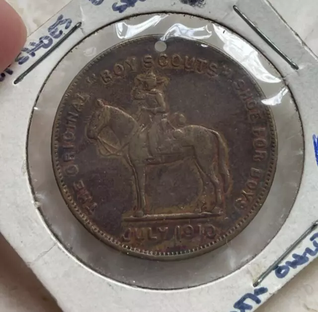 July 1910 Boy Scouts Excelsior Shoes Good Luck Token