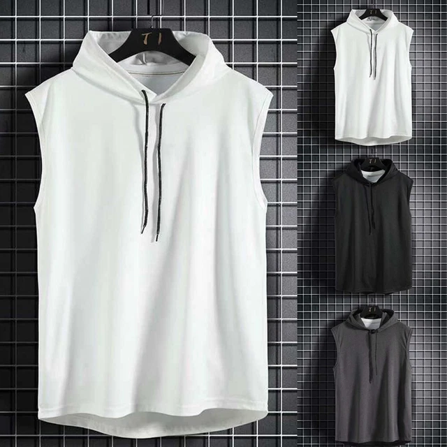 Men Sleeveless Tank Top Casual T-Shirt Hoodie Sweatshirt,Gym Hoodies,Comfortable