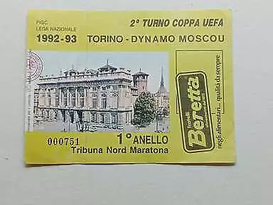 Biglietto Calcio stadio TORINO - DYNAMO MOSCOU 2 Turno Coppa Uefa 1992-93
