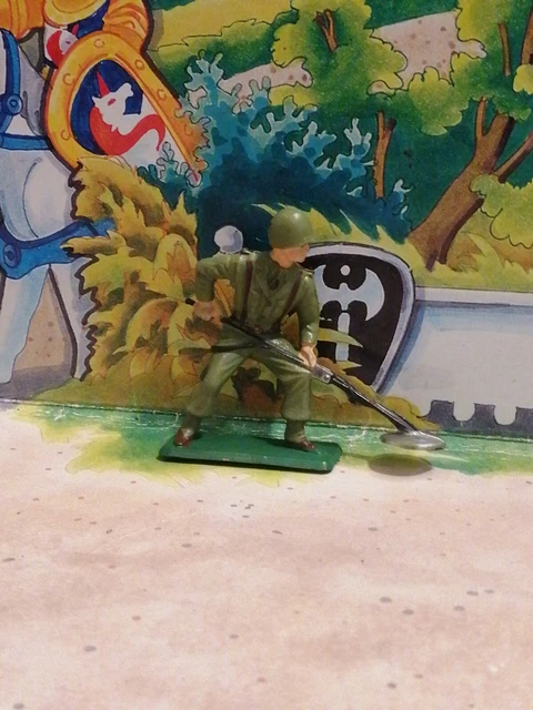 Lego Chateau Fort Figurin Starlux Moyen âge - Chevalier Soldat Cavalier, échelle 1/32 (60mm), Occasion, Plastique Peint Statue Soldat