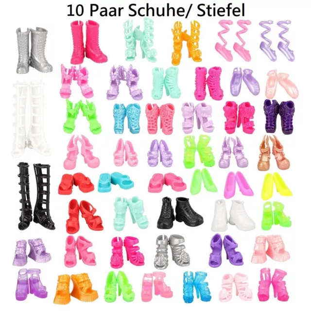 Kleidung Kleider Kleid Set Schuhe Stiefel Tasche für Barbie Puppe 50 Teile 3