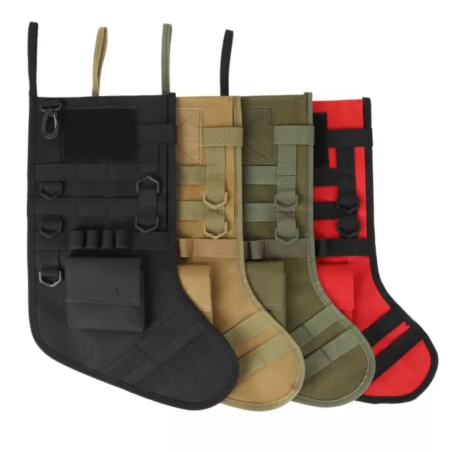 Tactical Holiday Christmas Stocking w/ Handle Gift Hanger Tactical Molle Stroage