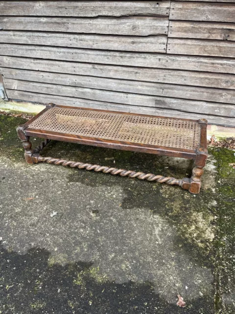 Antique Hardwood (oak?) Barley Twist Footstool