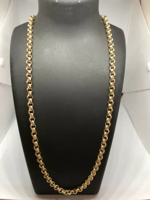 Mens Luxury 18k Gold Filled Solid  Curb Belcher Chain Necklace Bracelet Sets 6mm