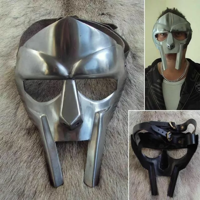 Mf Doom Super Gladiator Face Mask Helmet Hand Forged Sca Larp Helmet Roman Armor