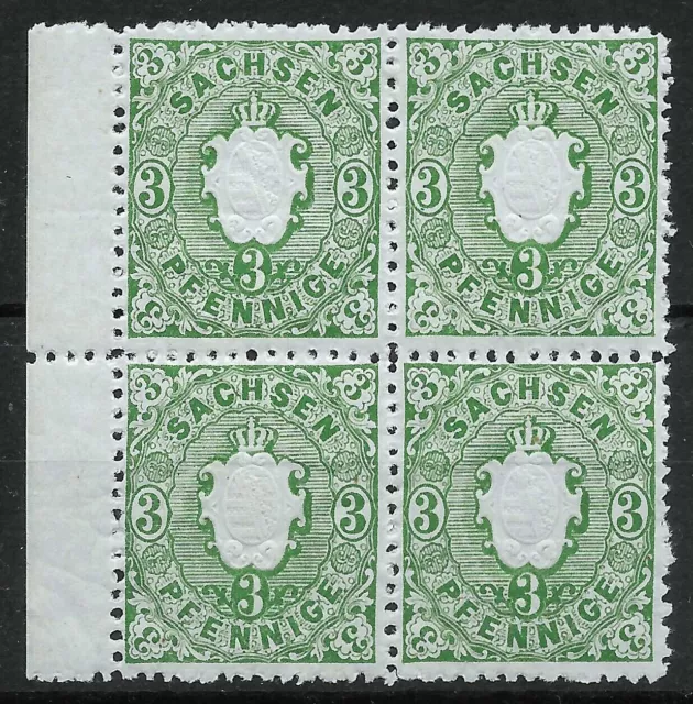 Sachsen 1863  4xMiNr.14a  3Pf.  postfr. Originalgummi    BPP geprüft einwandfrei