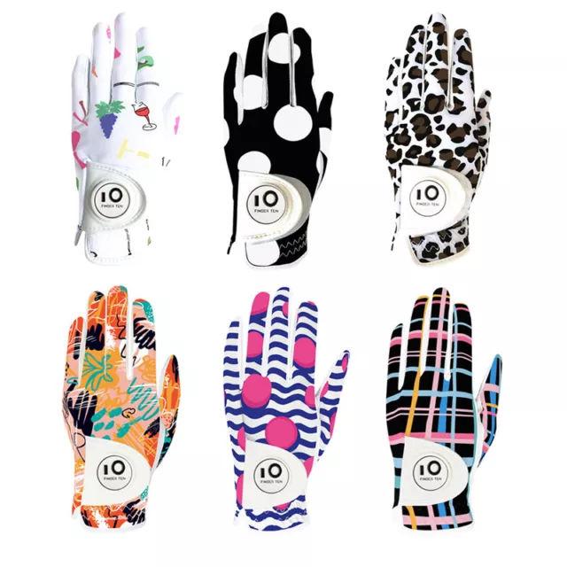 Golf Gloves Women Left Right Hand Leather with Bling Ball Marker Value 1 Pack