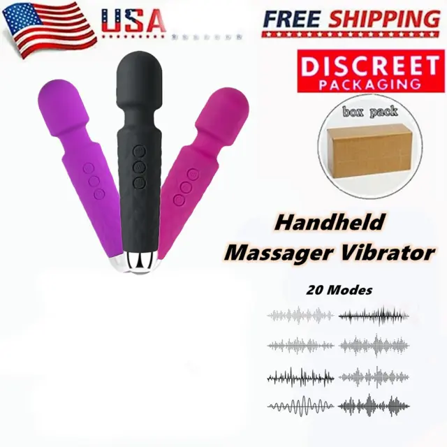 Handheld Massager Vibrator 3 colors Rechargeable 20 Speed Wand Vibrating Massage