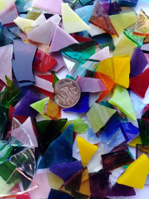 Leadlight glass offcuts for mosaic or glass crafts-Assorted mix 1kg