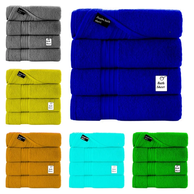 4x Large Jumbo Bath Sheets Towel 100% Pure Cotton Big Bathroom Towels Bath Sheet