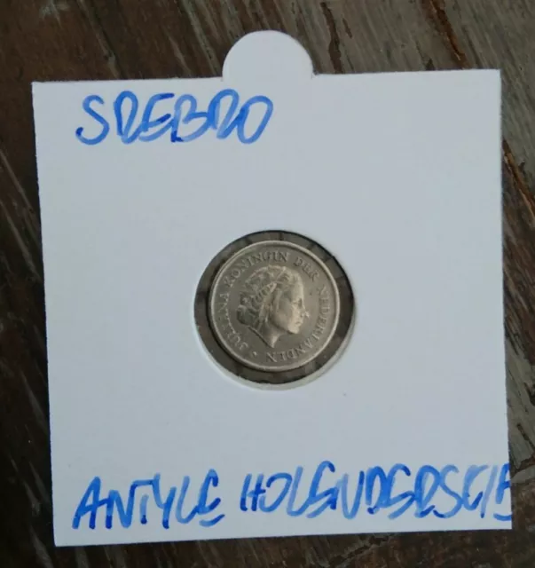Niederlande Niederlande Antillen 1/10 Gulden Silbermünze 1963 Juliana Koningen 2