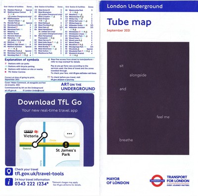 LONDON UNDERGROUND TUBE Map / Guide 2021 September £1.00 - PicClick UK