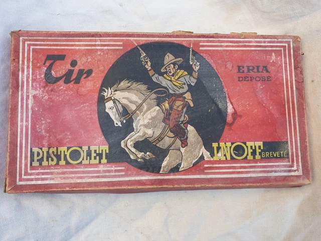Jouet Ancien Mécanique KEIM Germany – Cow-boy Cheval Lasso, Tôle, Années 1930