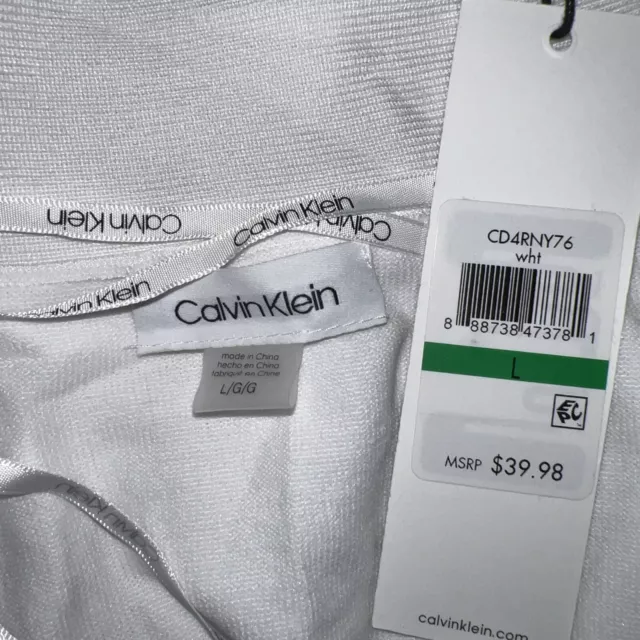 CALVIN KLEIN Cropped Open-Front Cardigan Size L NWT 2