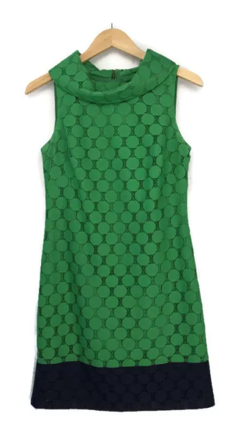 Adrianna Papell Lace Shift Dress Women's Size 6 Kelly Green Rolled Collar