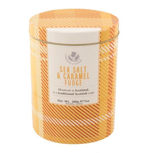 Gardiners of Scotland - Sale marino e caramello caramello tartan latta 200 g