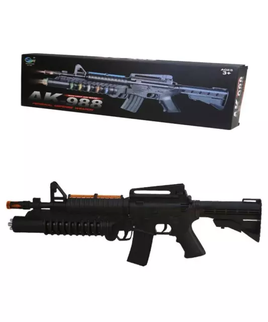 Kombat UK Kids AK988 Sniper Rifle Toy Gun Lights Sound Vibration  Army Soldier