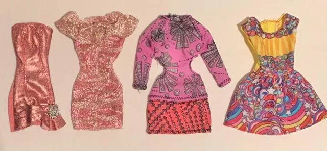 Lot of 4 Barbie Doll Dresses for Swappin Styles Fashionistas Wave 1 + 2