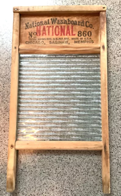 Vintage Primitive RIBBED GLASS No. 860 National Washboard Company