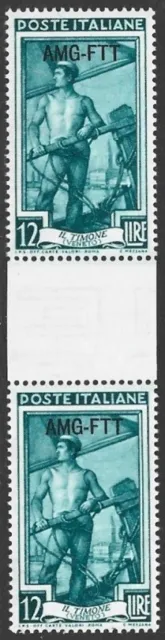 Italy Trieste A AMG-FTT 1950-54 Italy to Work 12L GUTTER PAIR #96 VF-NH