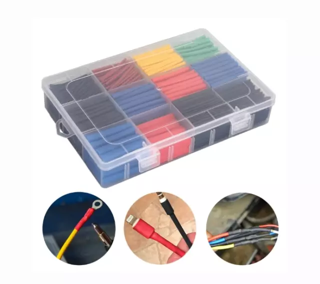 750Pcs Cable Heat Shrink Tubing Sleeve Wire Wrap Tube 2:1 Assortment Kit Tool OZ