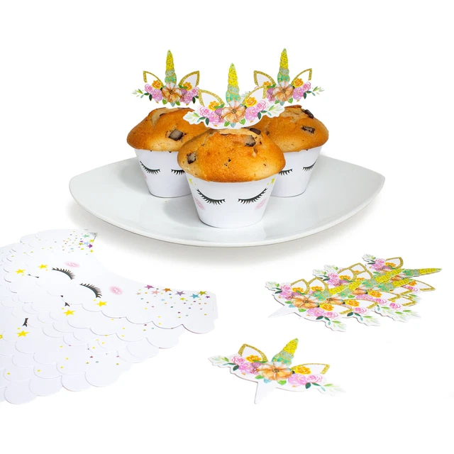 Einhorn Cake Topper Set, Rosa, 6-teilig – Magische Deko Für Geburtstag, Hochzeit & Baby Shower