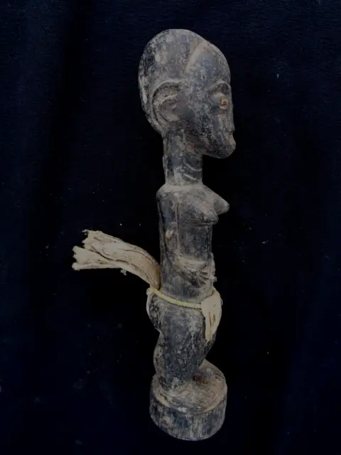 african tribal art fine   face fertitiky figure FANTE 28 cm wood vintage