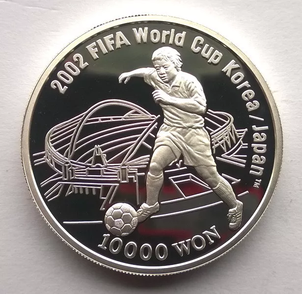 South Korea 2001 World Cup 10000 Won 1oz Silver Coin,Proof