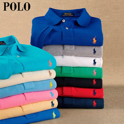 Polo POLO Ralph Lauren da uomo Maglia manica corta Camicia Custom Fit T-shirt Tops 